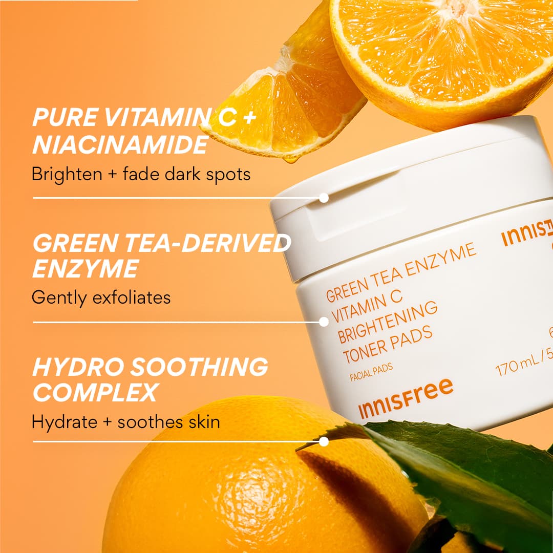 Green Tea Enzyme Vitamin C Brightening Toner Pads - Image 6
