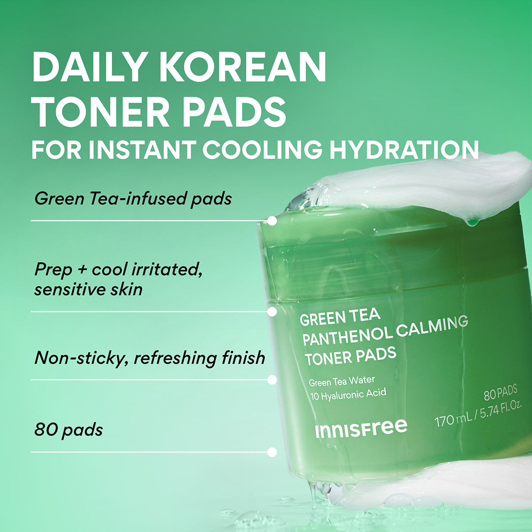 Green Tea Panthenol Calming Toner Pads - Image 3